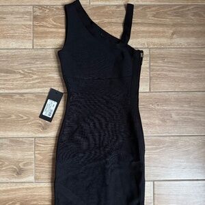 Marciano Maha Bandage Bodycon Dress in Jet Black, Size XXS, New With Tags
